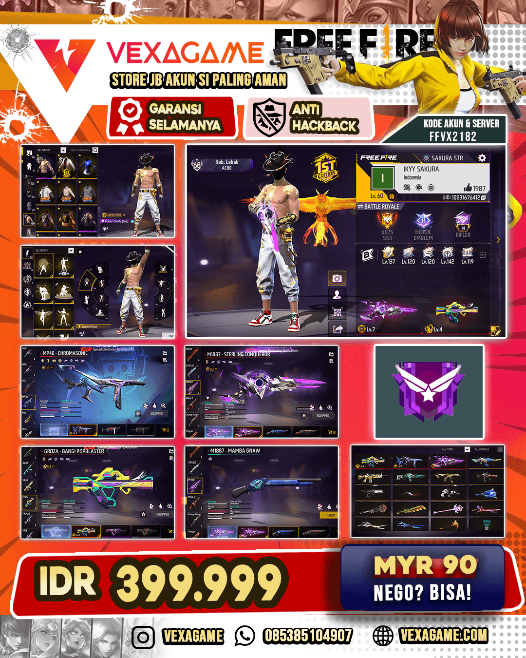 Evo 3 max 1 | M4A1 Stromy Ascent | Katana On | Bundle Obito | Vault 150++ | Emot 52