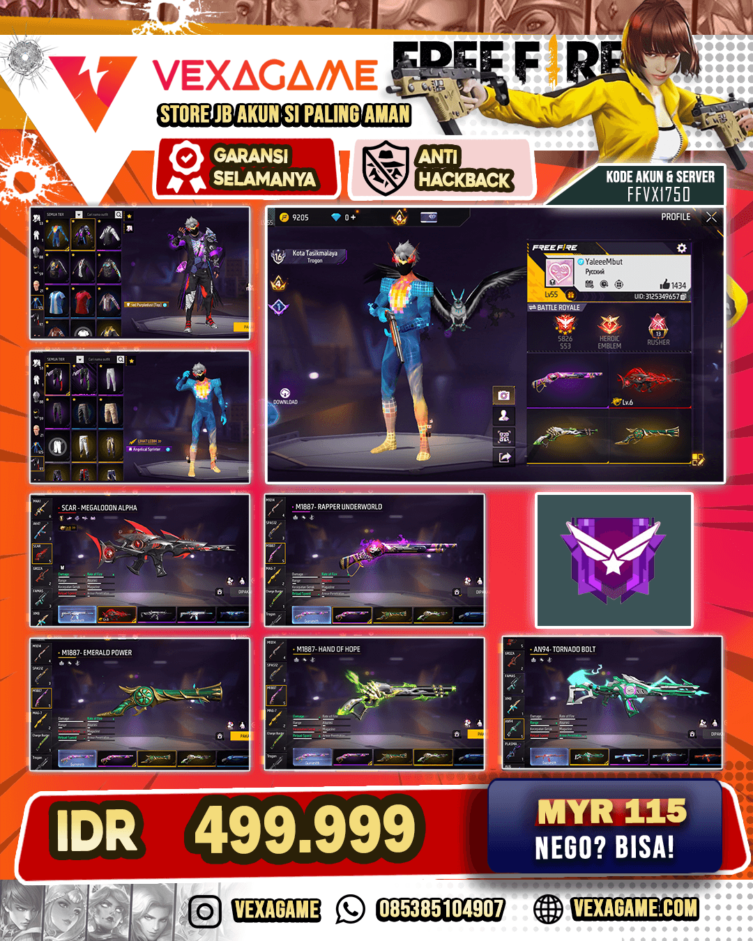 Super Pixel Bundle | Celana Angel 2 Rasa | SCAR Megalodon Alpha OTW MAX | SG Dua 3 Rasa (Rapper, Lumut, Terompet)