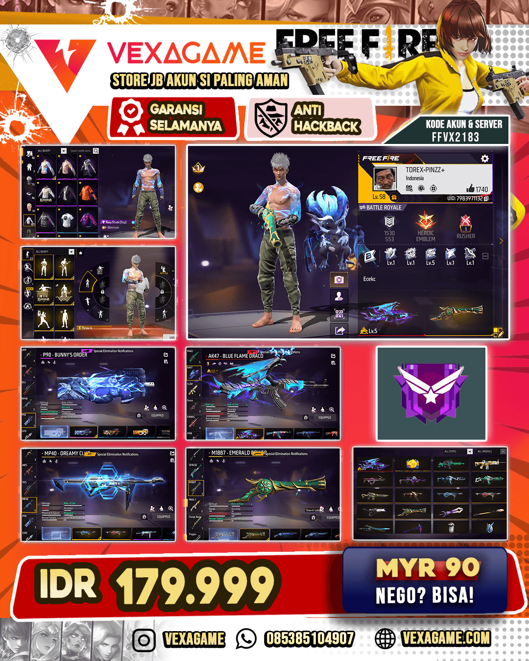 1 Evo Lv5 | SG Trompet X Mamba X Bunny's Order| Scar Paradise | Katana On | Vault 100++