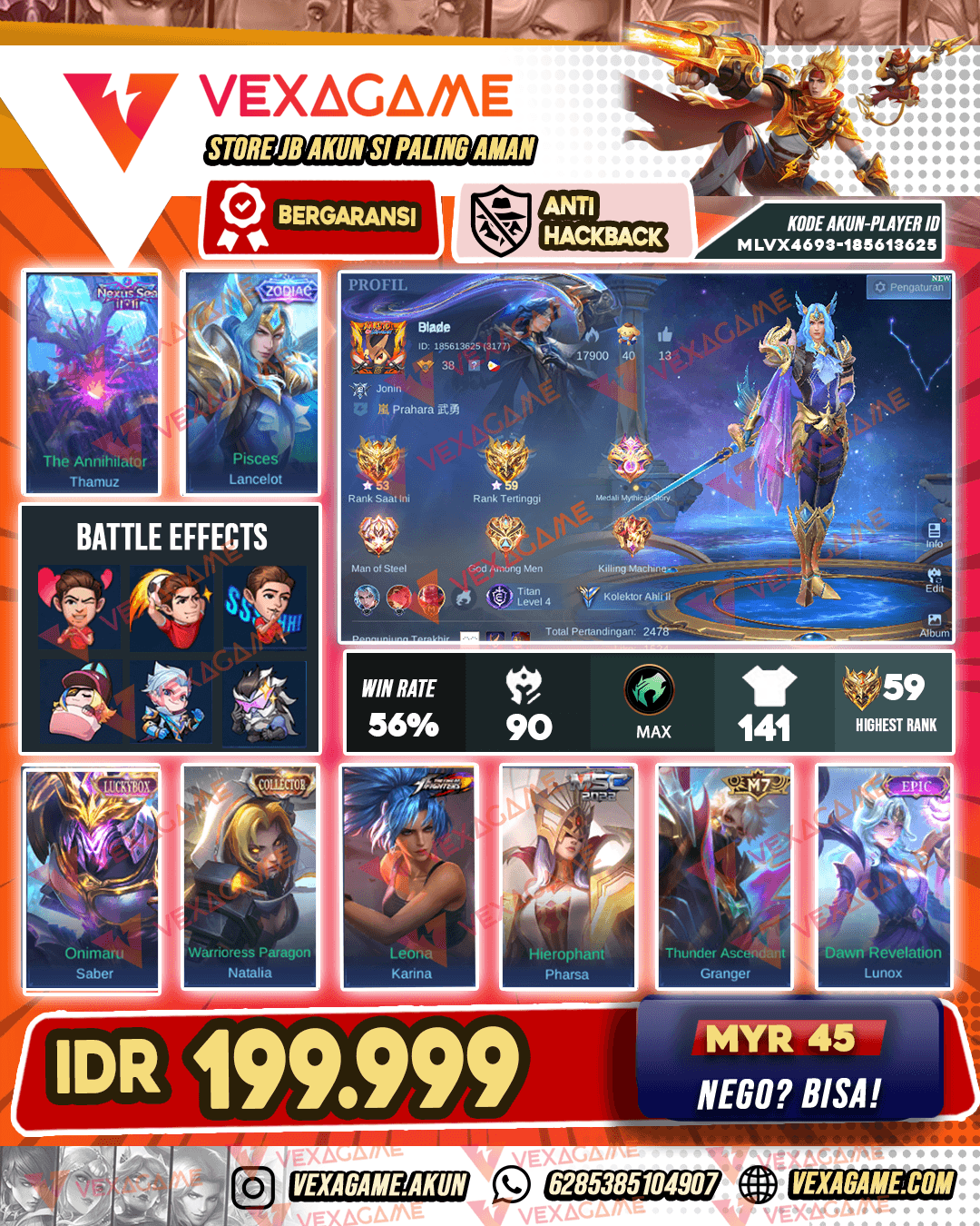 Thamuz 11.11 | Lancelot Zodiac | Saber Luckybox | Emblem MAX