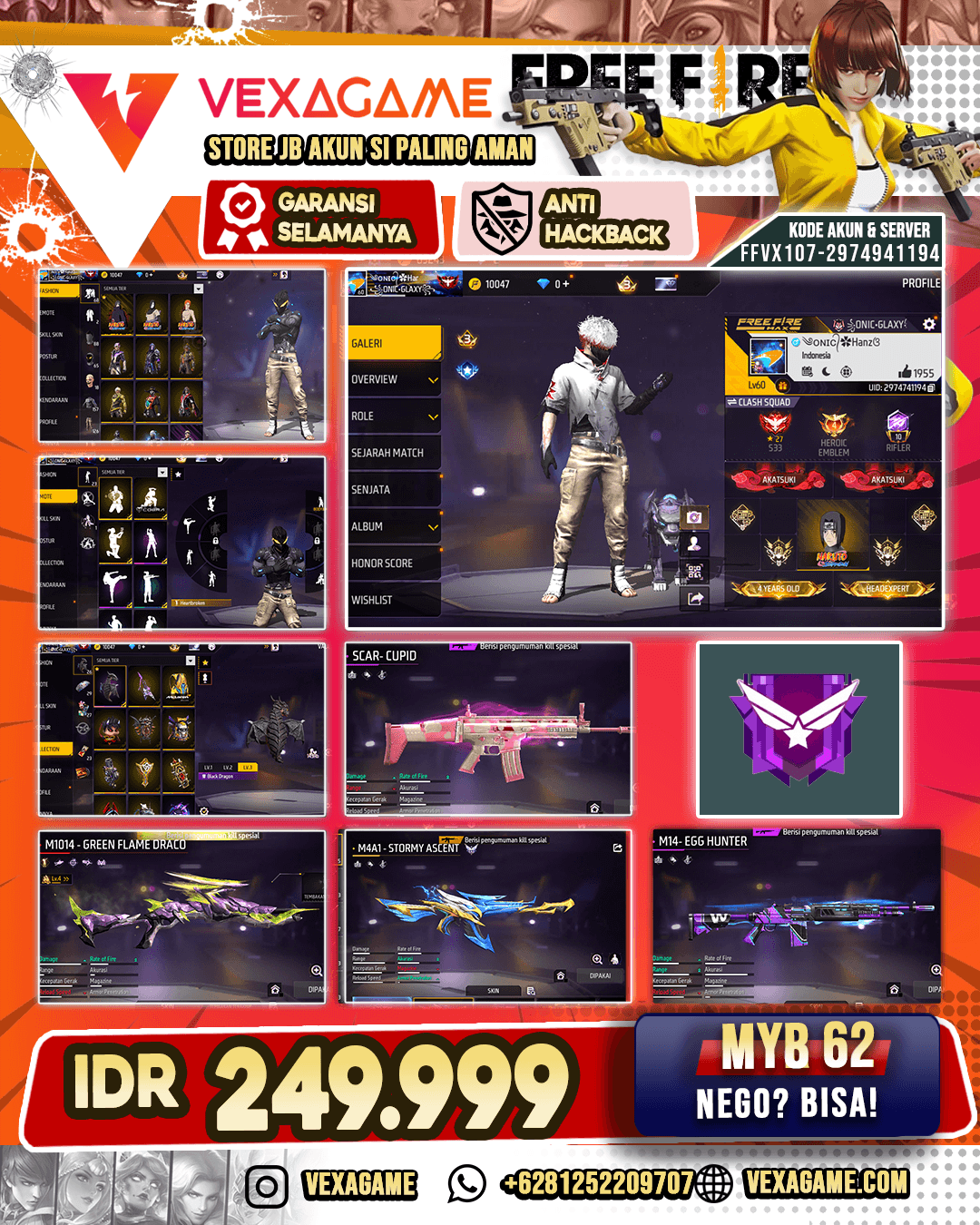 SG Green Flame Draco Lv 4 | Emote Cobra | Bundle Itachi | Bundle Pain