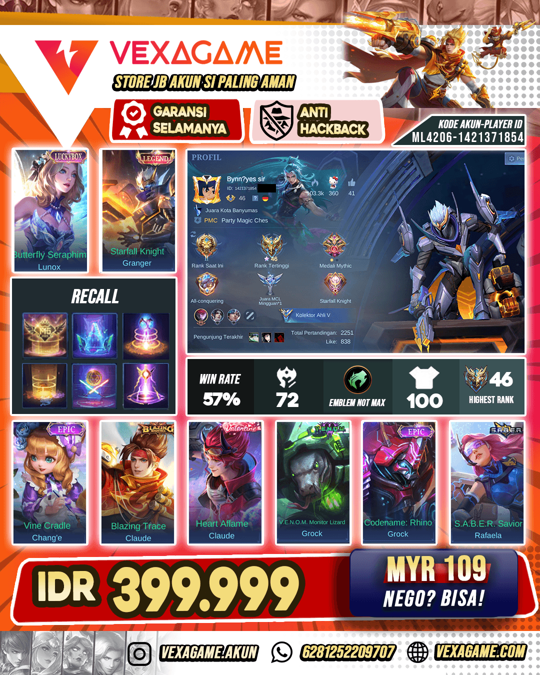 Granger Legend Polosan Murah