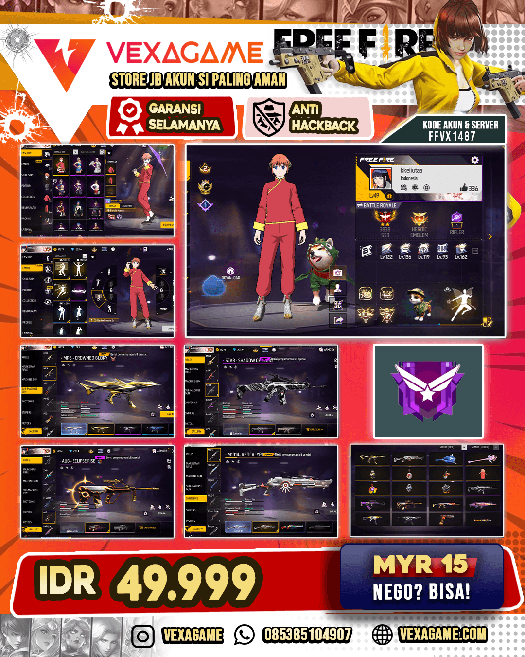 Bundle Kagura Gin Tama | SG Apocalyptic Dark | MP5 Crowned Glory |