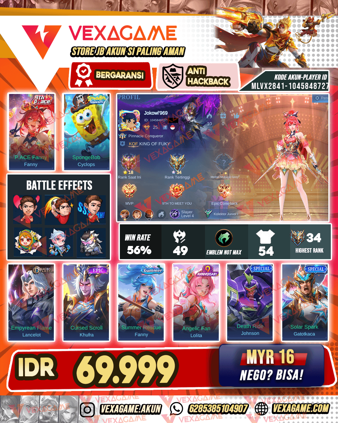 Fanny P ace | Akun Murah
