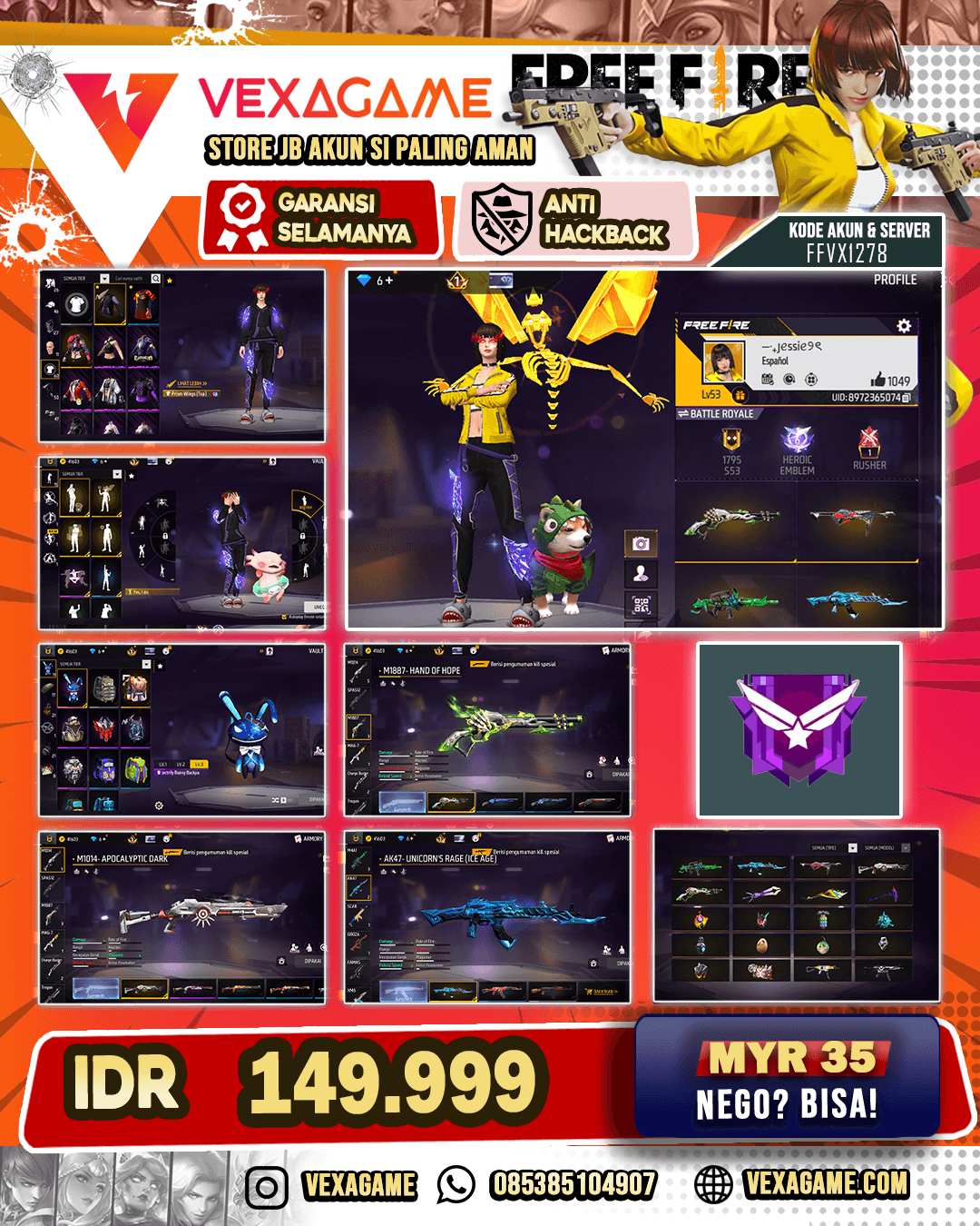 SG LUMUT X SG MAMBA | SG PANJANG INCUBATOR | TAS BUNNY | VAULT  60