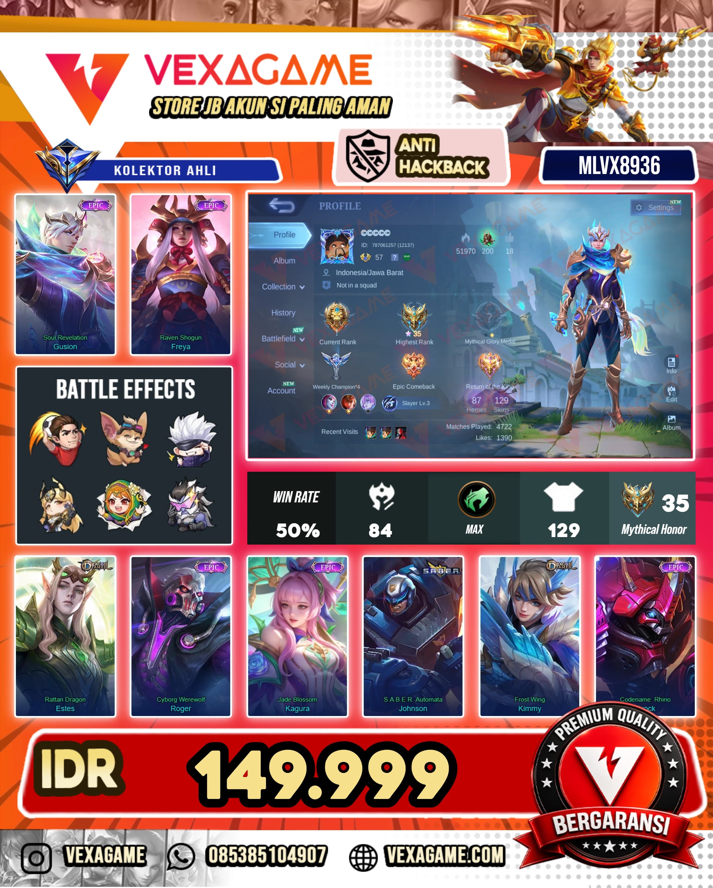 Gusion Epic | Freya Epic