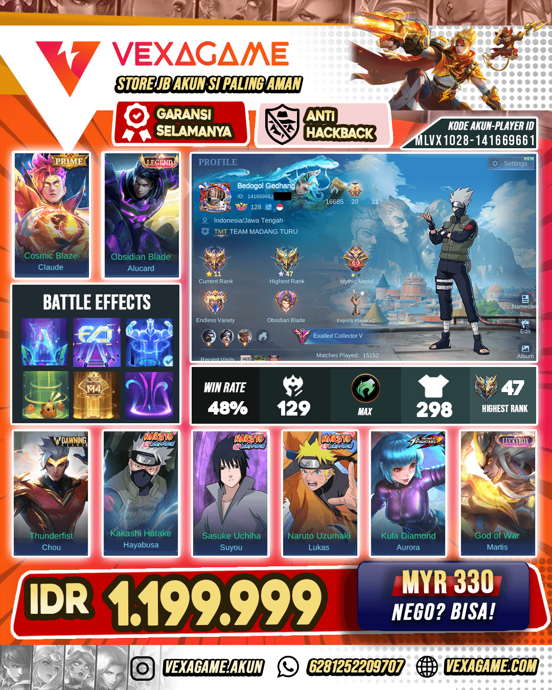 3 Skin Naruto Series X Chou Dawning