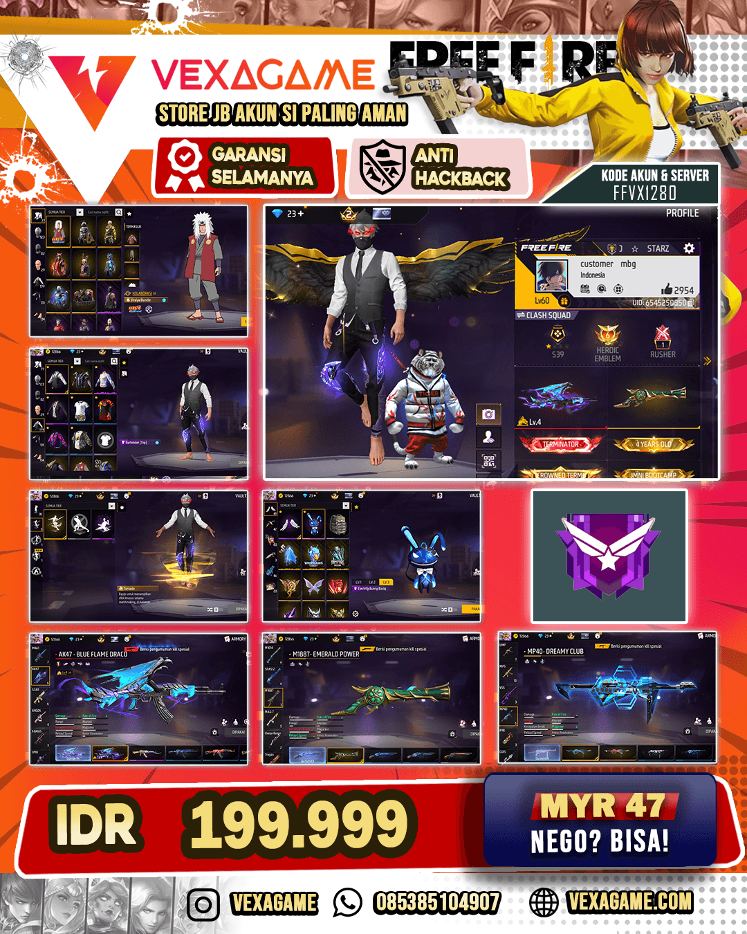 SG TROMPET | EVO AK47 | MP40 INCUBATOR 2 RASA | TAS BUNNY | VAULT OTW 200