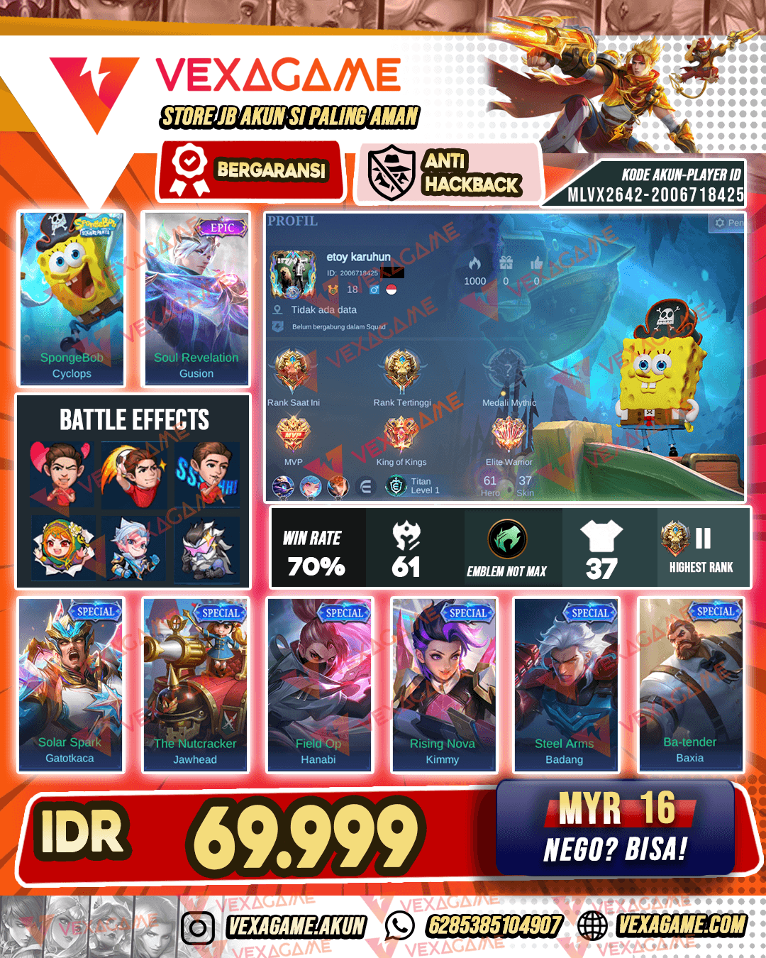 Cyclops Spongebob X Gusion Epic