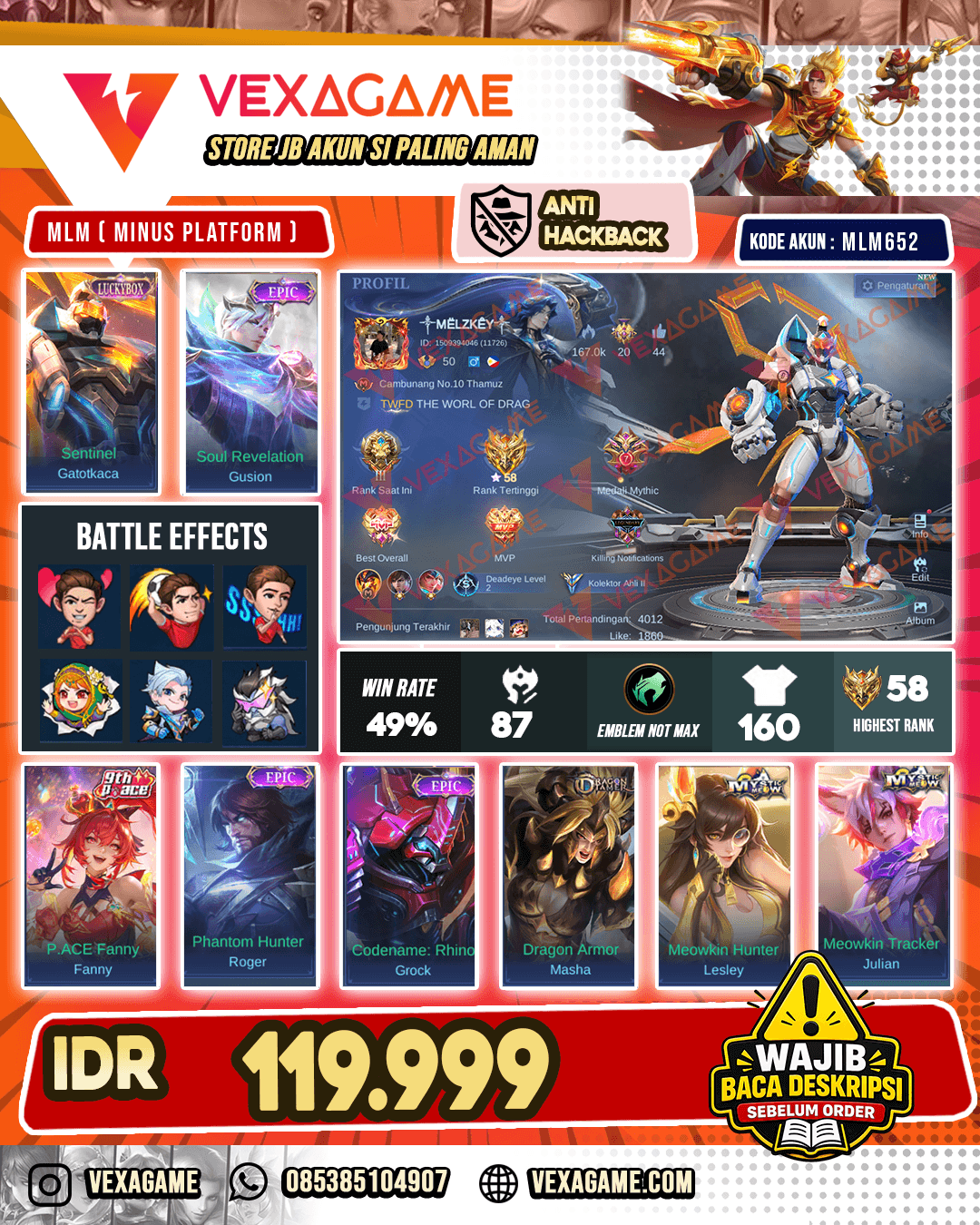 Gatotkaca Luckybox X Gusion Epic