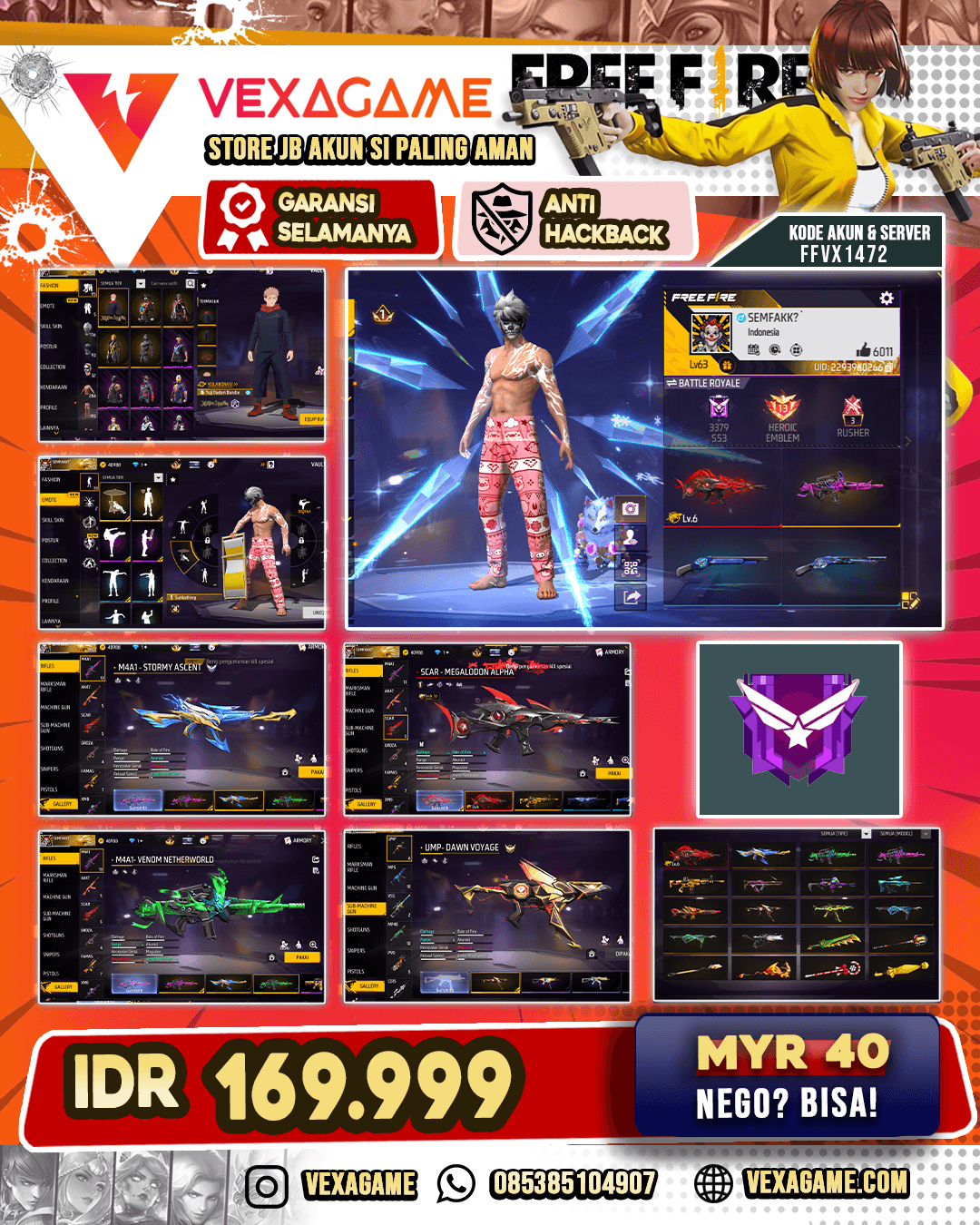 Bundle Yuji | M4A1 3 Rasa | SCAR Megalodon Alpha OTW MAX | UMP Dawn Voyage