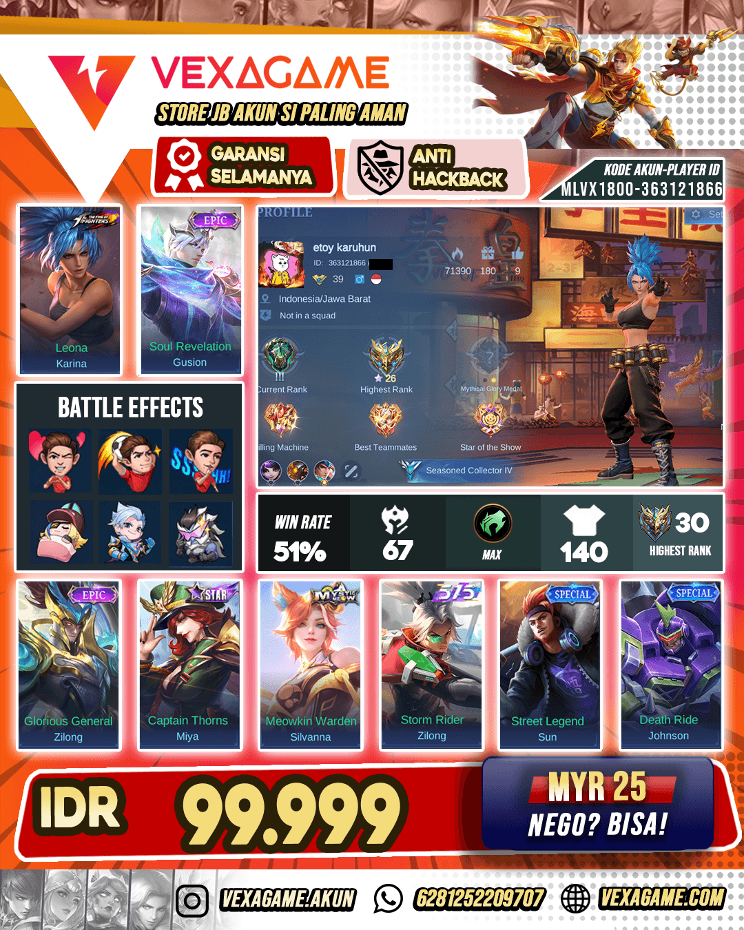 Karina  KOF X Gusion Epic