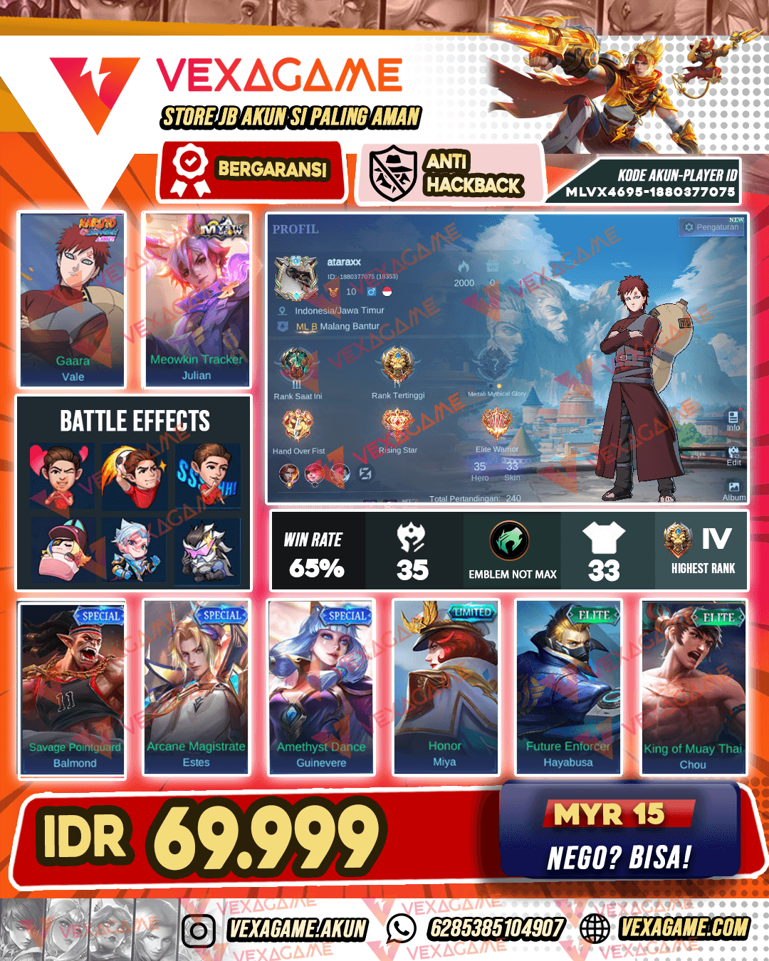 Vale Gaara | Akun Murah Budget Pelajar