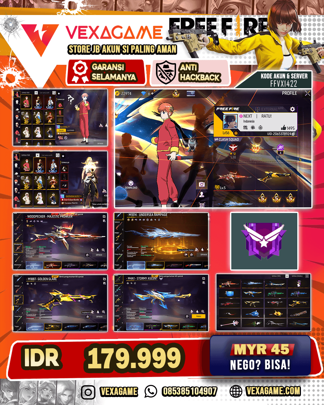 Kagura + Solar Eclipse + Sheep | Woodpecker Majestic Lv5 | M4A1 Stormy | SG Undersea