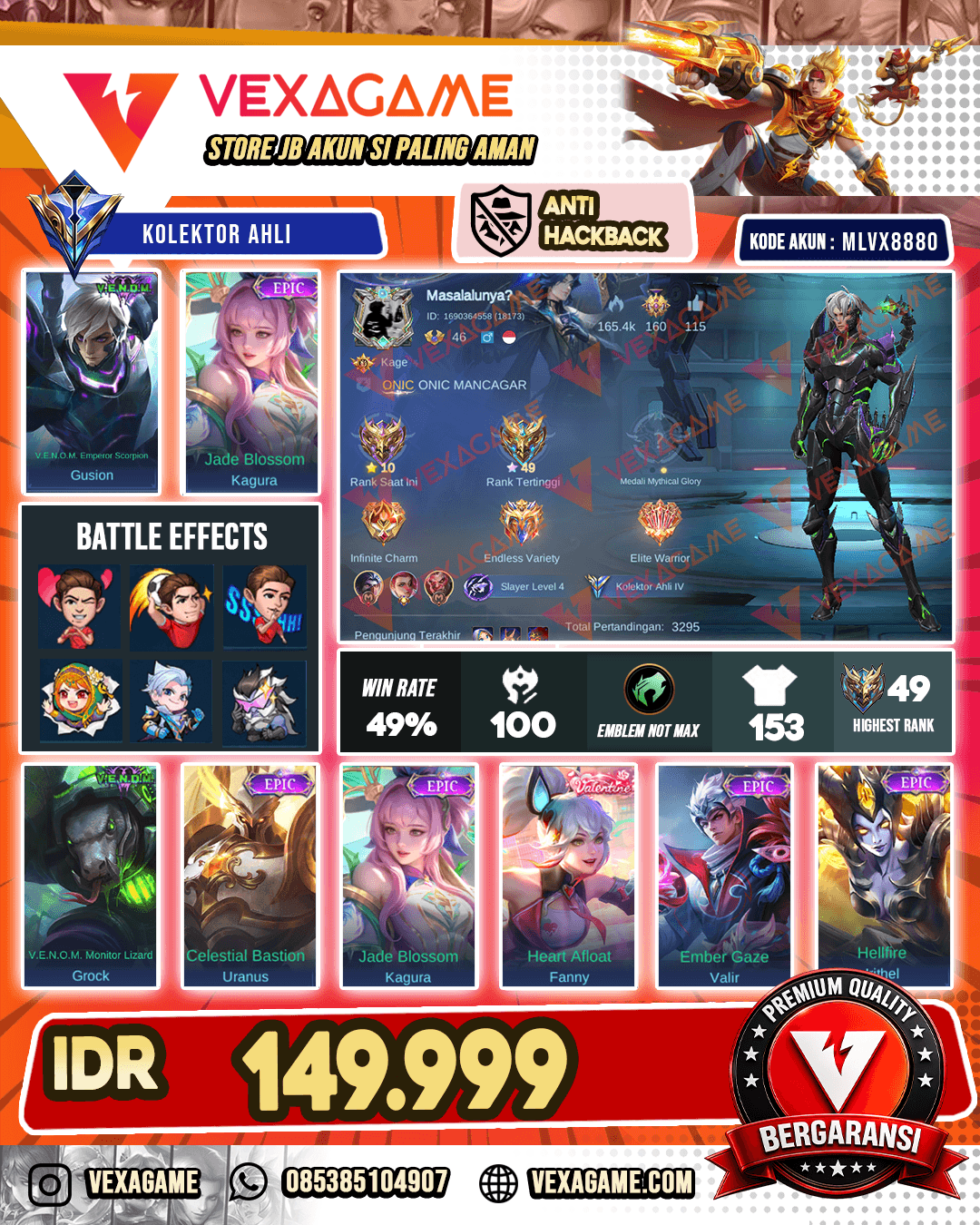 Gusion Venom X Kagura Epic