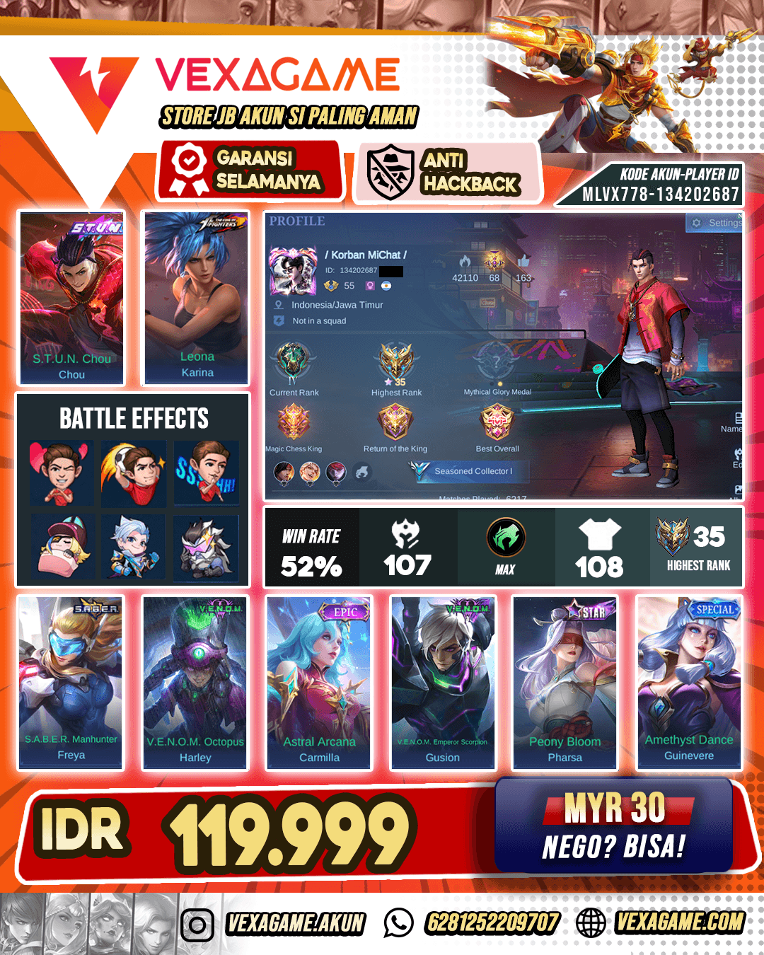 Chou S.T.U.N X Karina KoF Murah