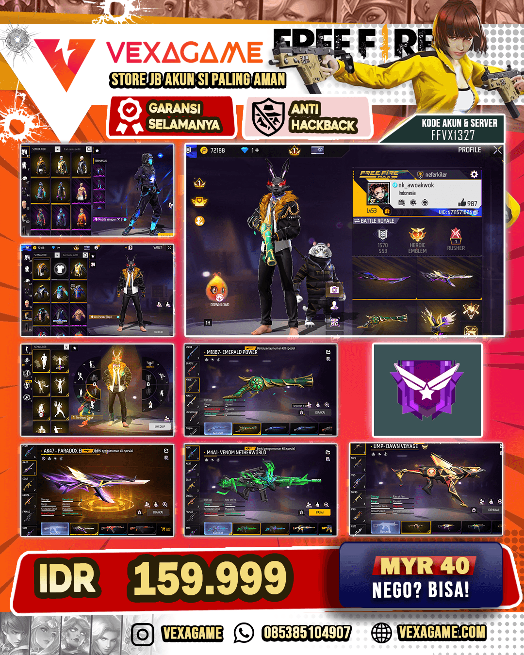 SG TROMPET | AK47 PARADOK | BUNNY CAPTAI BUNDLE | VAULT 100