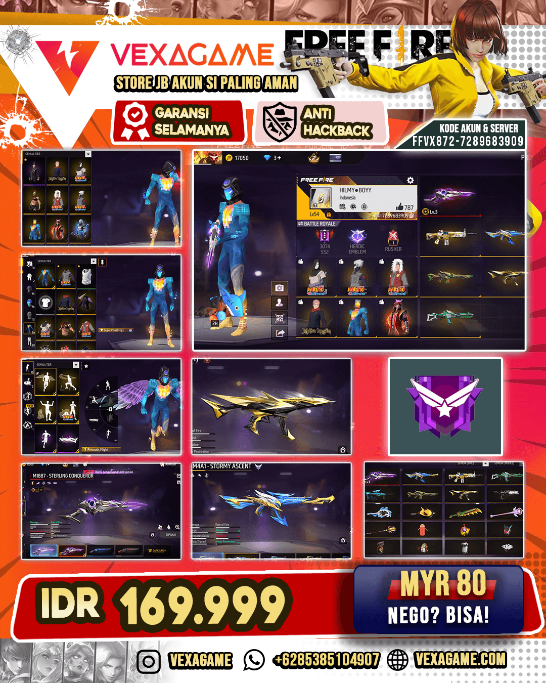 EVO SG STERLING | SCAR CUPID | M4A1 STORMY | BUNLDE PIXEL | KHAKASI JIRAYA OROCIMARU ON | VAULT  OTW 100