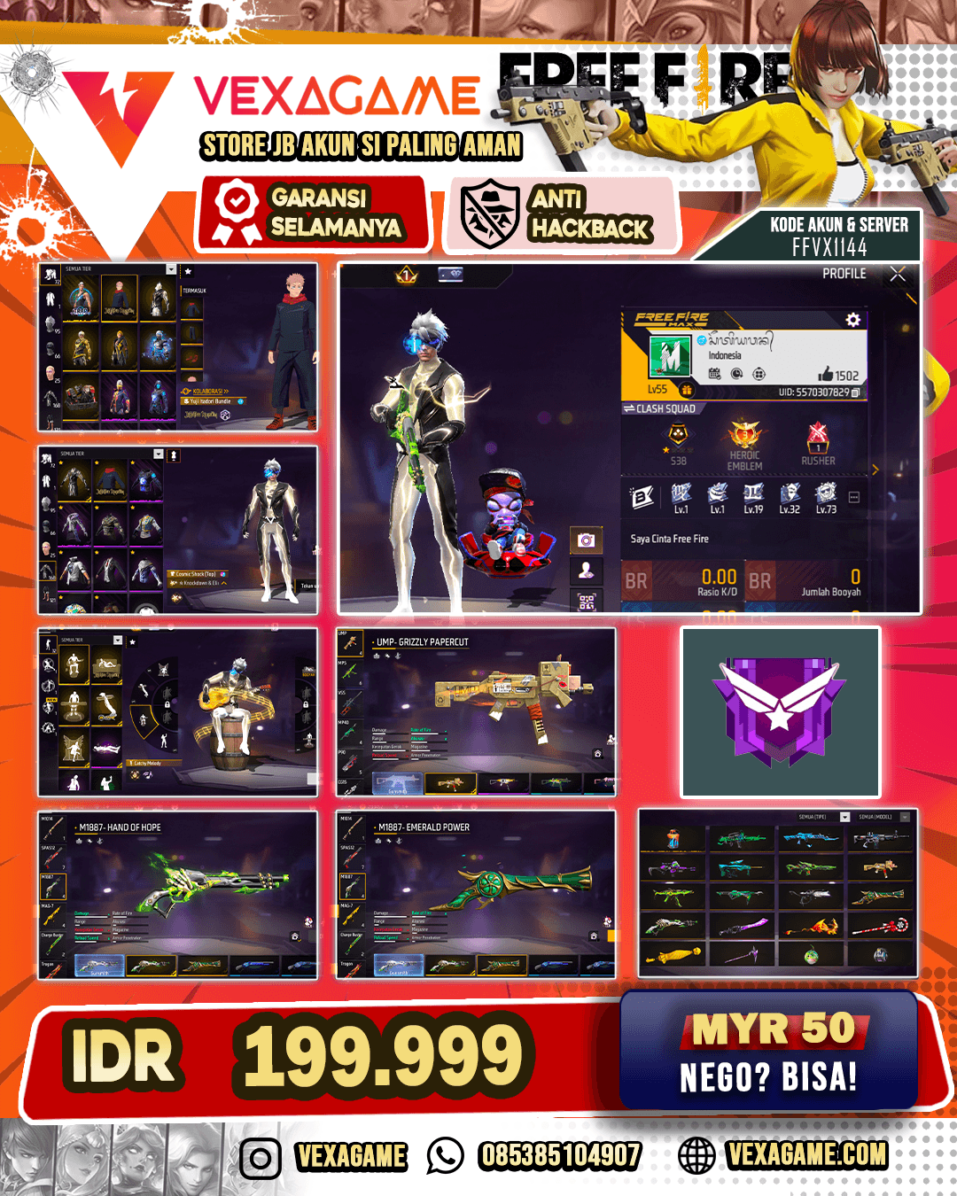 SG Lumut | SG Trompet | UMP Grizzly Papercut | Bundle Yuji Itadori | Comsic Shock Top