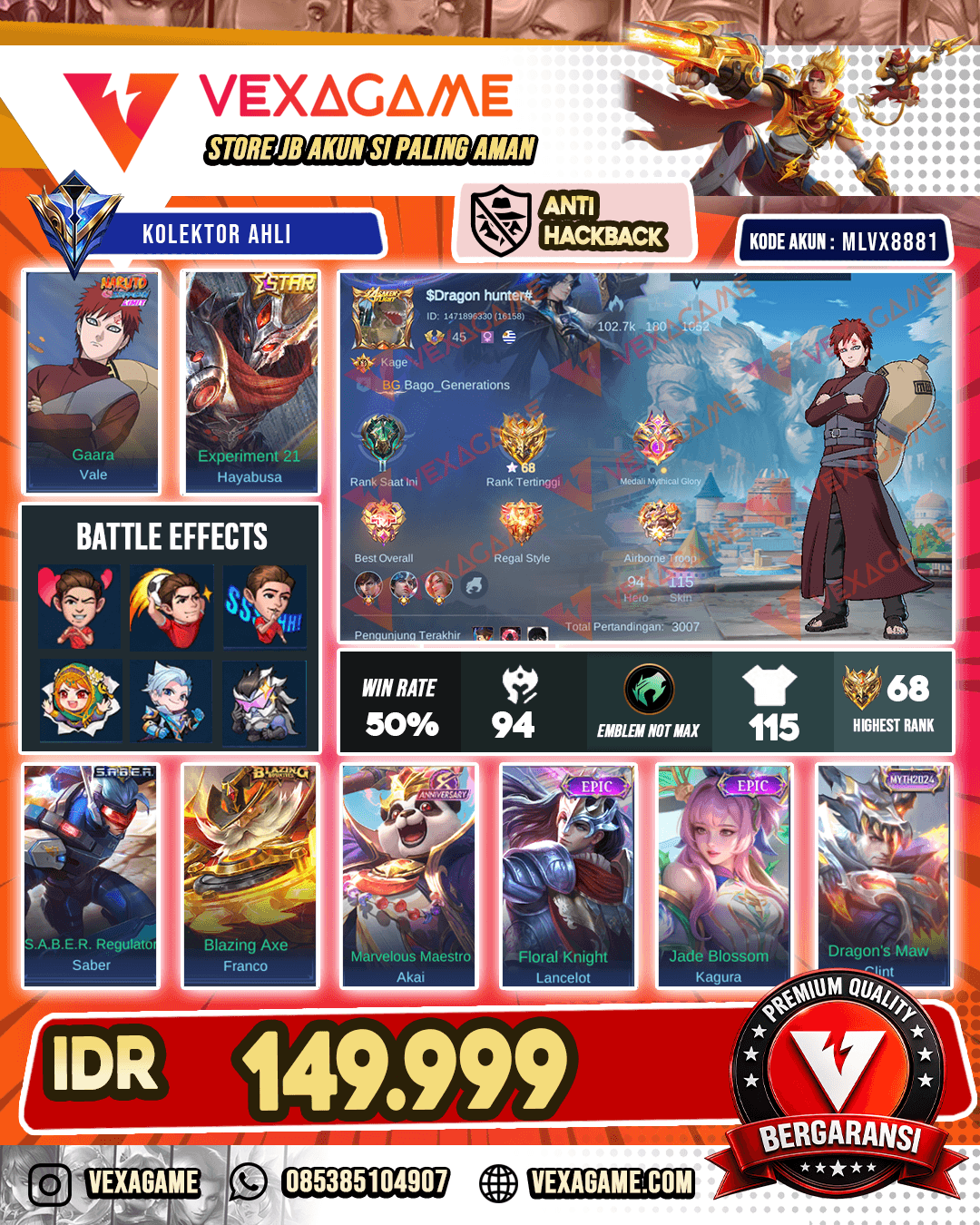 Vale Gaara X Hayabusa Annual Star