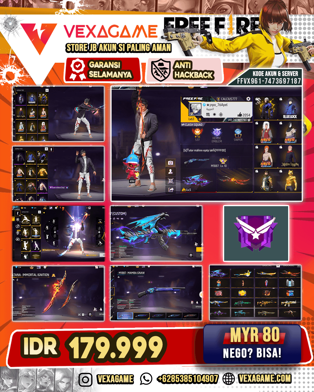 1 EVO | SG WINTERLAND | SPAS12 COSMIC | UMO DAWN VOYAGE | M4A1 VENOM NETHERWORLD |  BUNDLE OROCHIMARU | VAULT 200++
