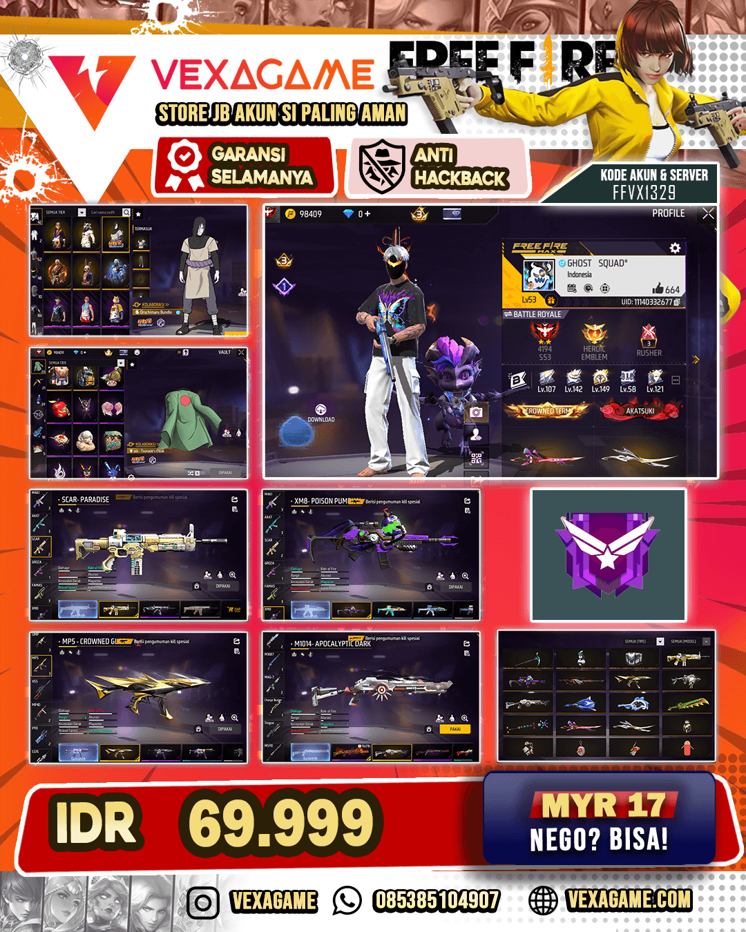 SCAR PARADISE | XM8 POISON PUMKIN | MP5 CROWNED | BUNDLE OROCIMARU | VAULT OTW 100