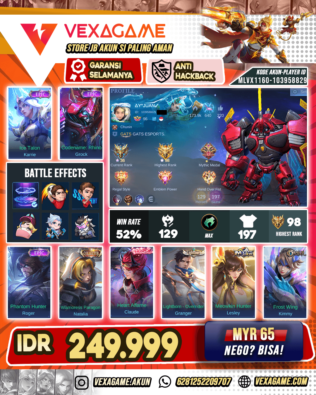 Grock Epic X Recall Tass Tass Biru