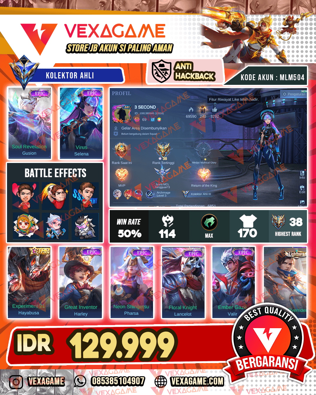 Selena Epic | Gusion Epic