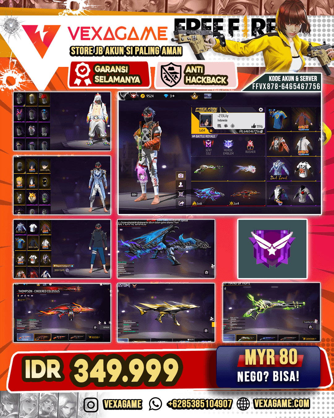 Thompson Cindered Colossus Lv 4 | SG Lumut | AK47 Blue Flame Draco Lv 6 | M4A1 Stormy Ascent | Ring Master Emote | Celana Indo Hype | Vault 130+