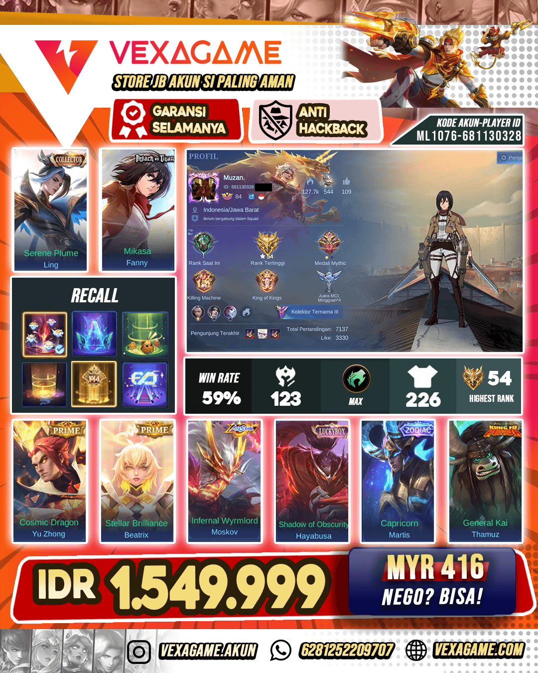 Fanny Mikasa x Ling CC Sultan