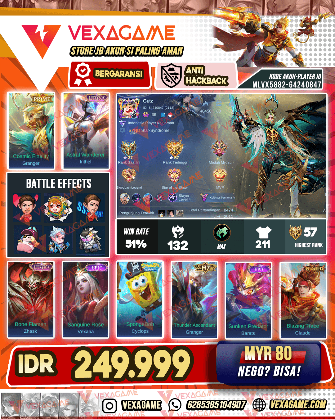 Granger Prime | 2 Luckybox | Emblem + Hero MAX