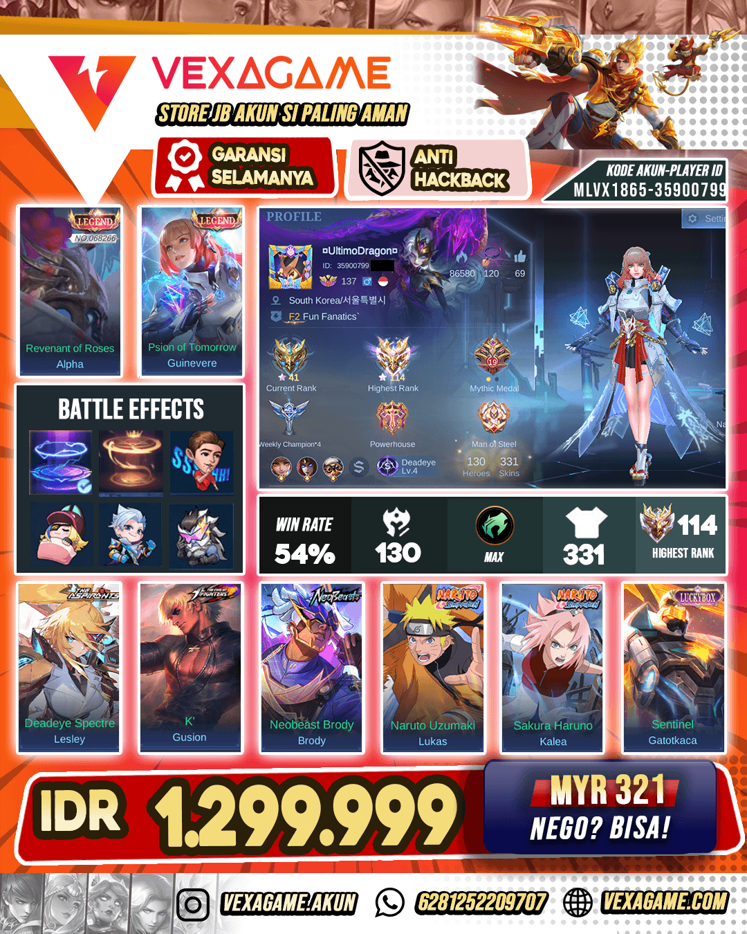 Alpha Legend | Guinever Legend | Lucas Naruto | Brody NeoBeast |Lesley Ashpirant Recall Tass Tass Ex Immo