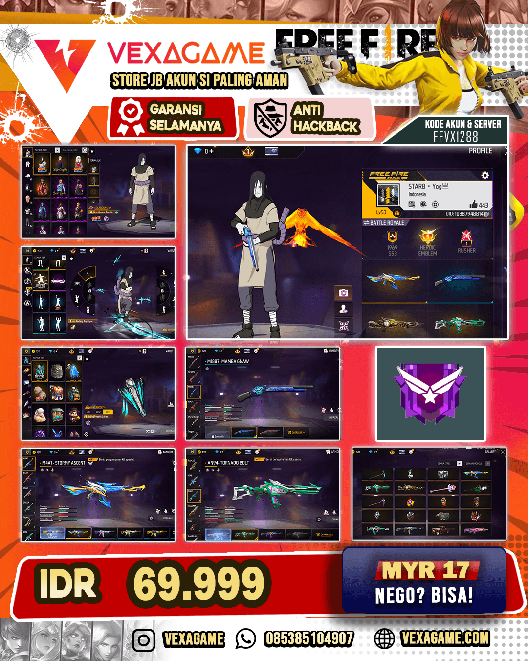 SG MAMBA | Bundle Jiraya | Bundle Yuji Itadori | Bundle Oricimaru | M4A1 Stormy Ascent | M60 Shadow Earthshaker |