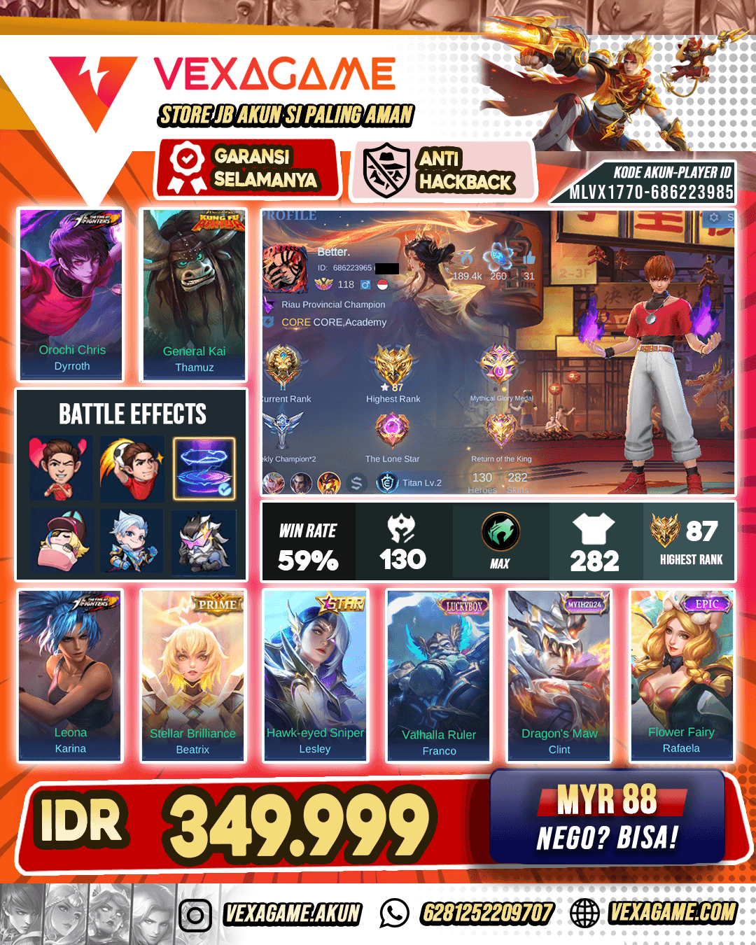Dyroth KOF X Thamuz Kungfu Panda | Recall Tas - Tas | Ex Glory
