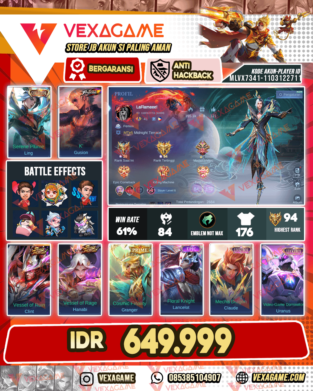 Ling Collector | Gusion KOF | 2 Soul Vassel