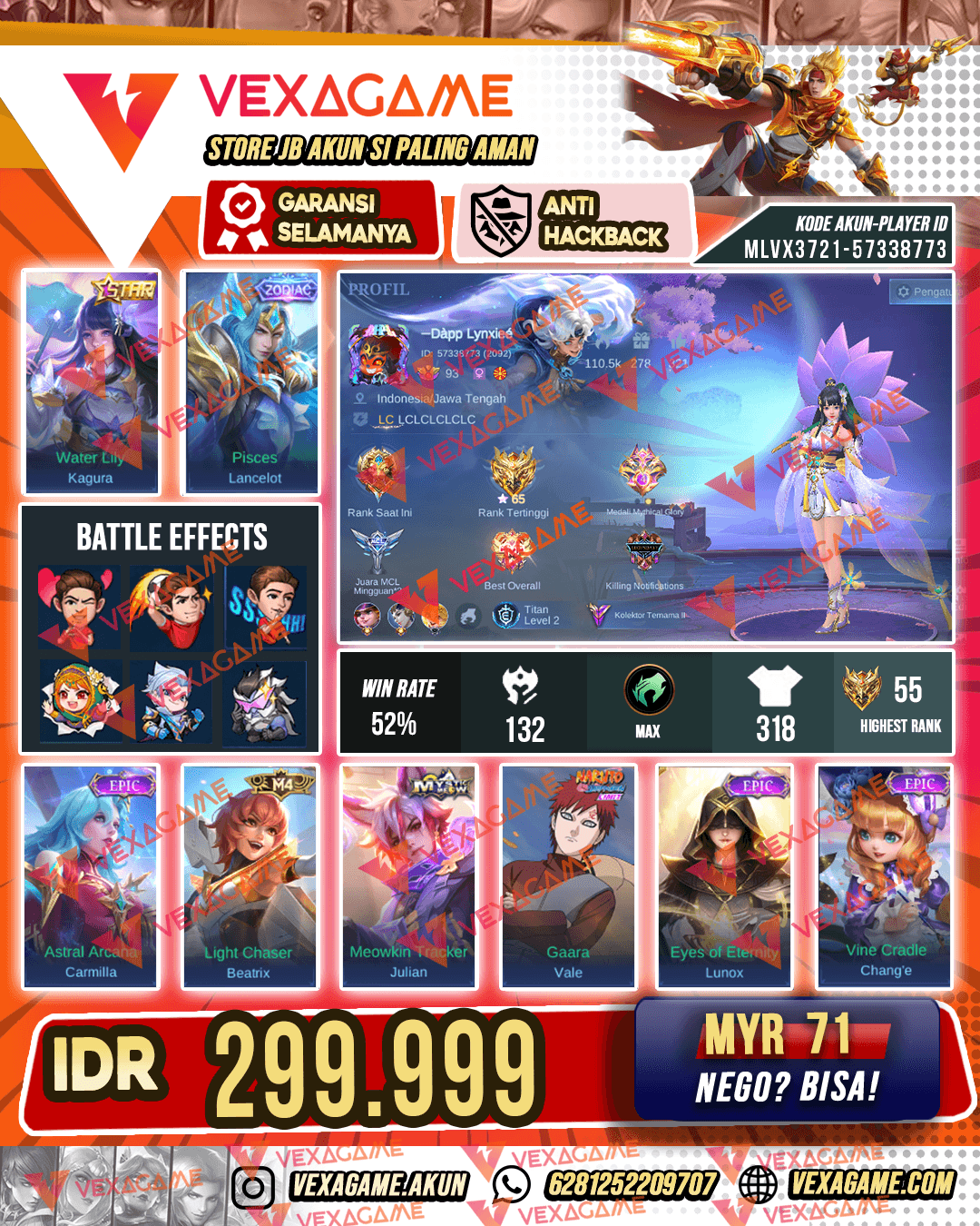 Kagura Annual Star X Lancelot Zodiac | Emblem MAX & Hero MAX