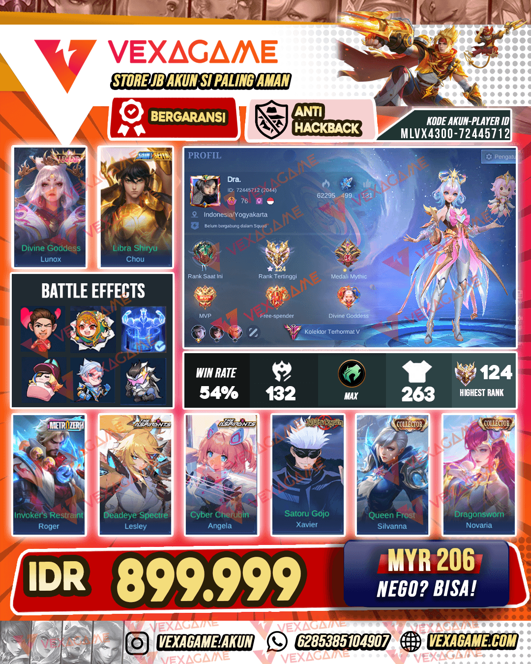 Lunox Legend | 2 Saint Seiya Gold | 2 Metro Zero | 2 Aspirants | Xavier Gojo | 2 Collector | Emblem MAX & Hero MAX | Recall TLPH
