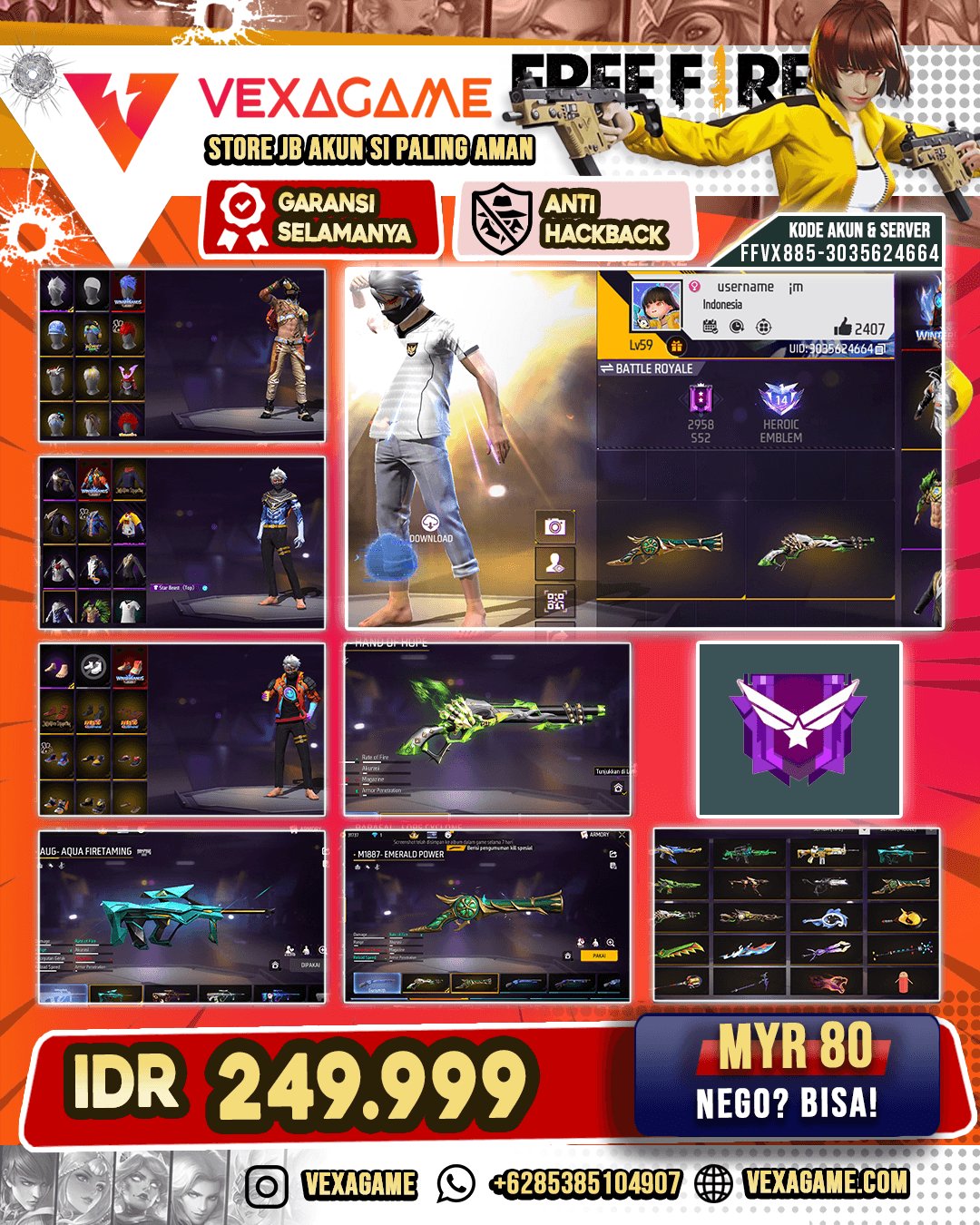 SG Terompet | SG Lumut | AUG Aqua Firetaming | AK47 Unicorn's Rage | Bundle Winterlands | Vault 150+
