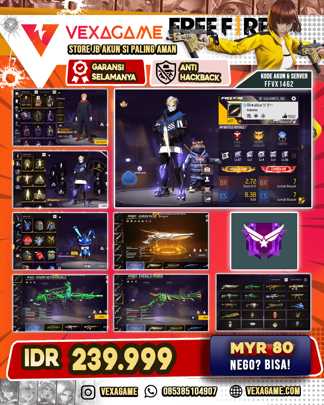 Bundle Yuji X Jiraiya | SG Gurun X Terompet | M4A1 Venom Netherworld | SCAR 2 Rasa
