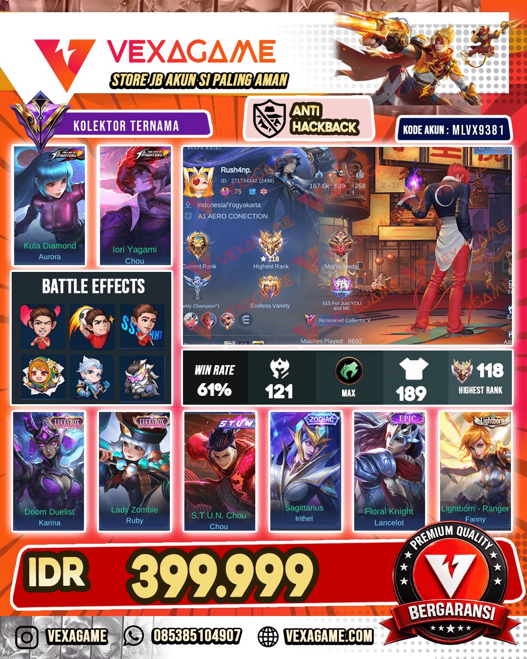 Chou KOF | Aurora KOF | 2 Luckybox | Ex Immo