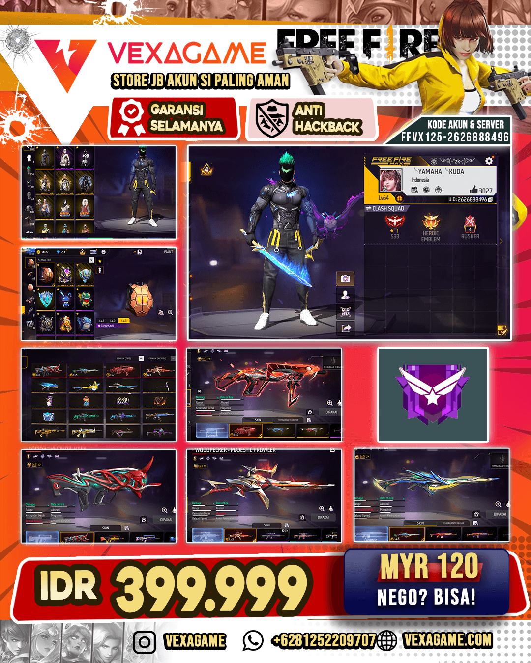 Akun Semi Sultan | 4 Evogun 1 MAX | Vault 400