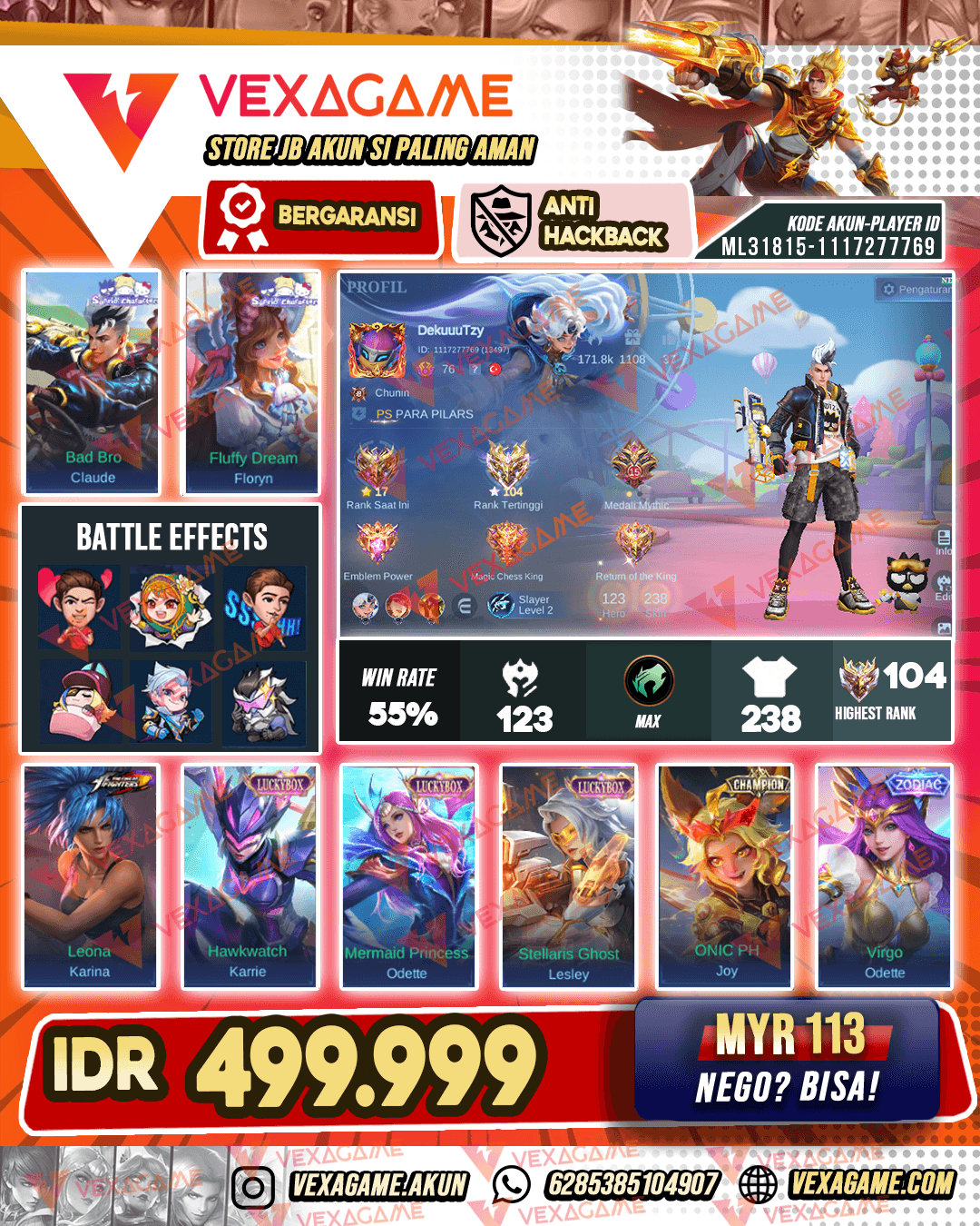 Floryn Sanrio X Claude Sanrio | Joy Champion | 3 Luckybox | Emblem MAX | Ex Immortal