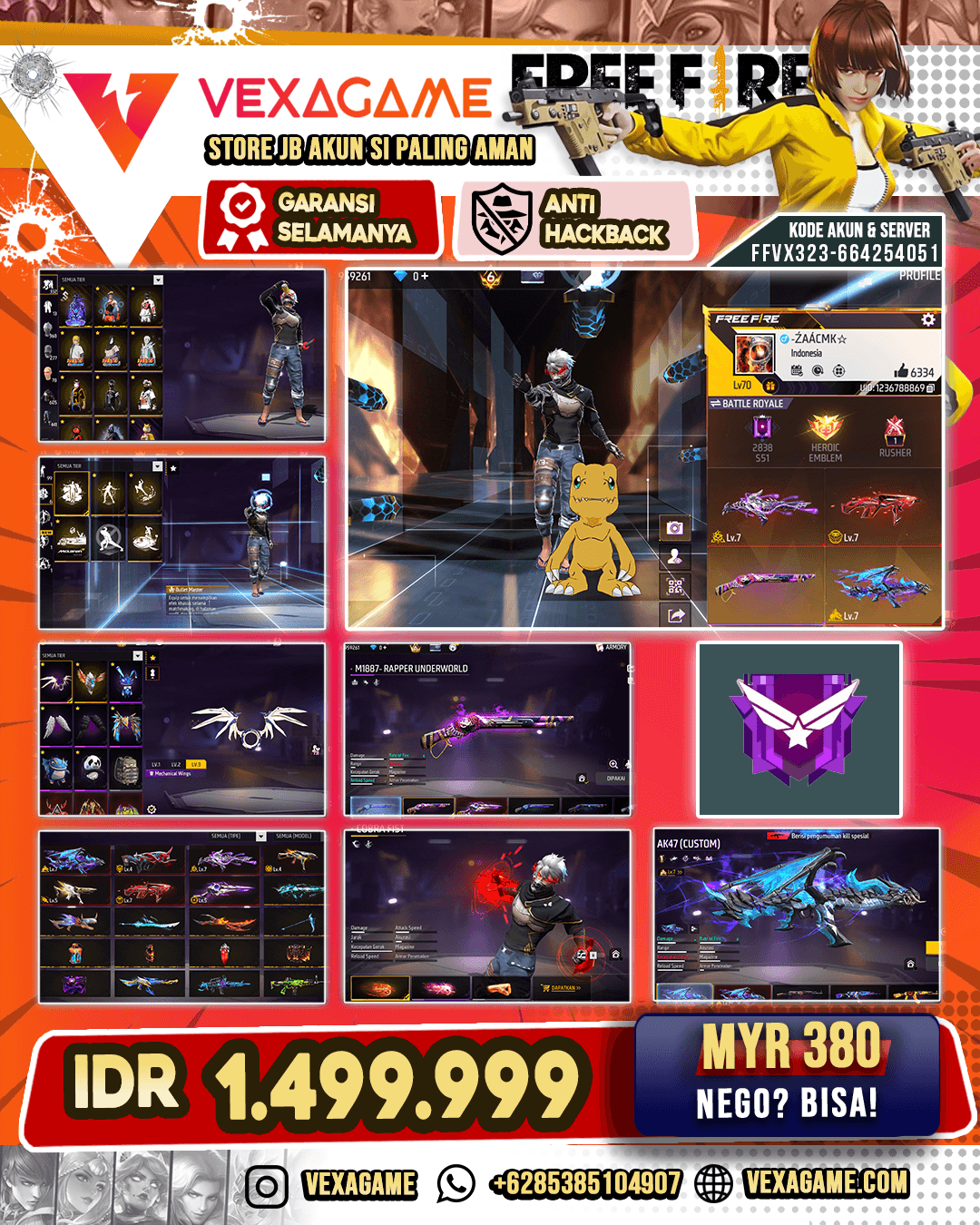 EVO 7 MAX 3 | SG 5 Rasa ( Reaper ) | Tas Sayap ON | Animasi Lobby Bejibun | Vault 600++ | Gagah Parah