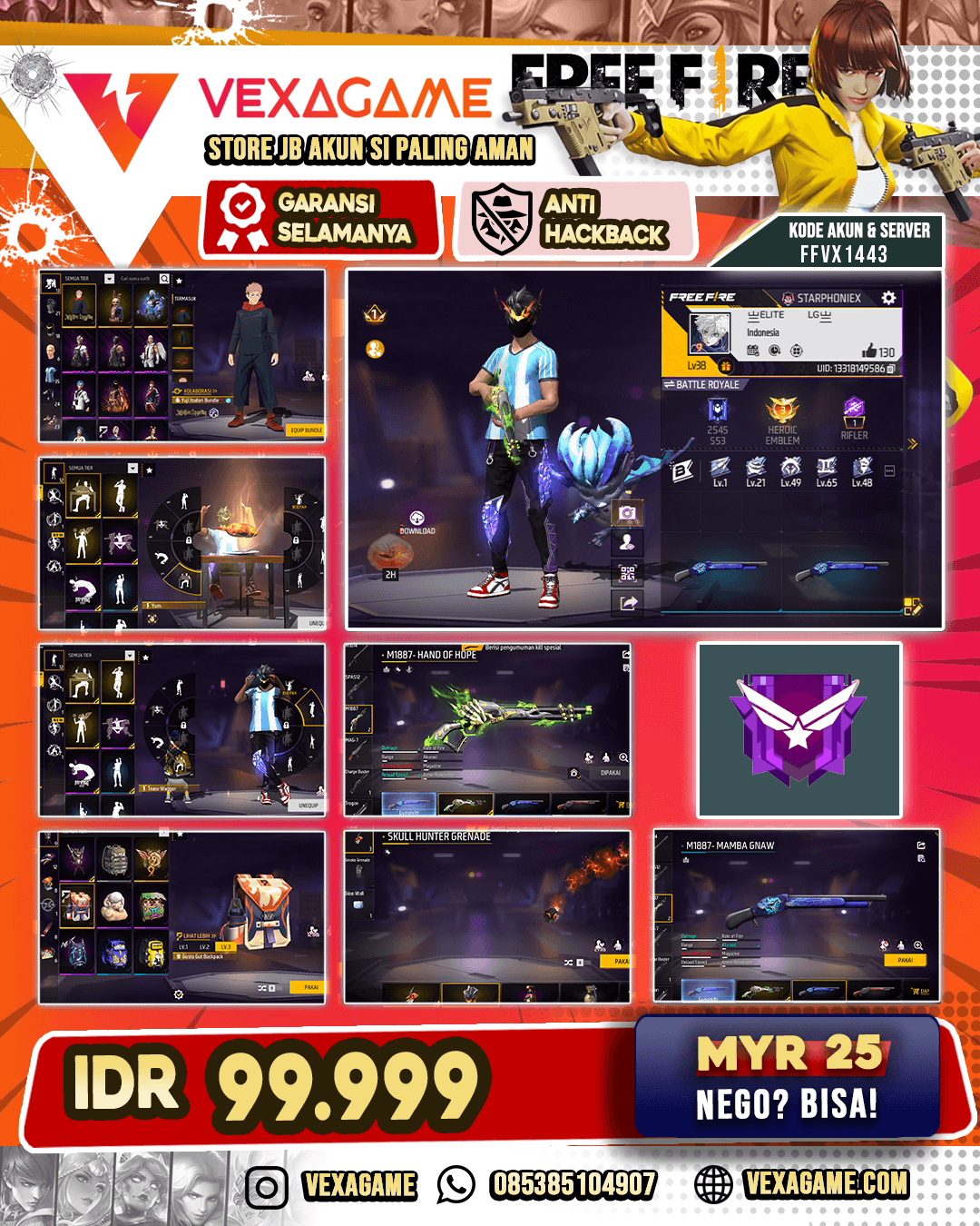 SG 2 Rasa | Skull Hunter Grenade |  Granat 9Th Anniversary |  Bundle Yuji Itadori