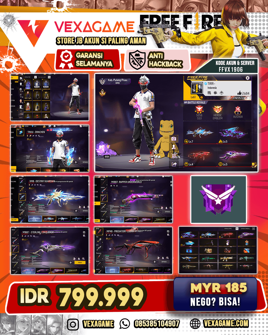 EVO XM8 & TINJU MAX | EVO AK47 - MP40 - SG2 GEMUK | SG 5 RASA | SG RAPPER & TEROMPET | VAULT 200++ | 2 BUNDLE BLUELOCK | SEPATU JORDAN - NYEKER ON | CELANA ANGEL MERAH
