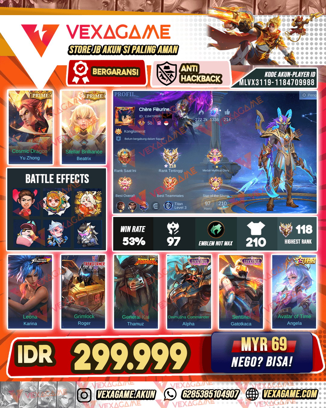 Yu Zhong Prime X Beatrix Prime | 2 Luckybox | Angela Annual Star | Ex Immortal