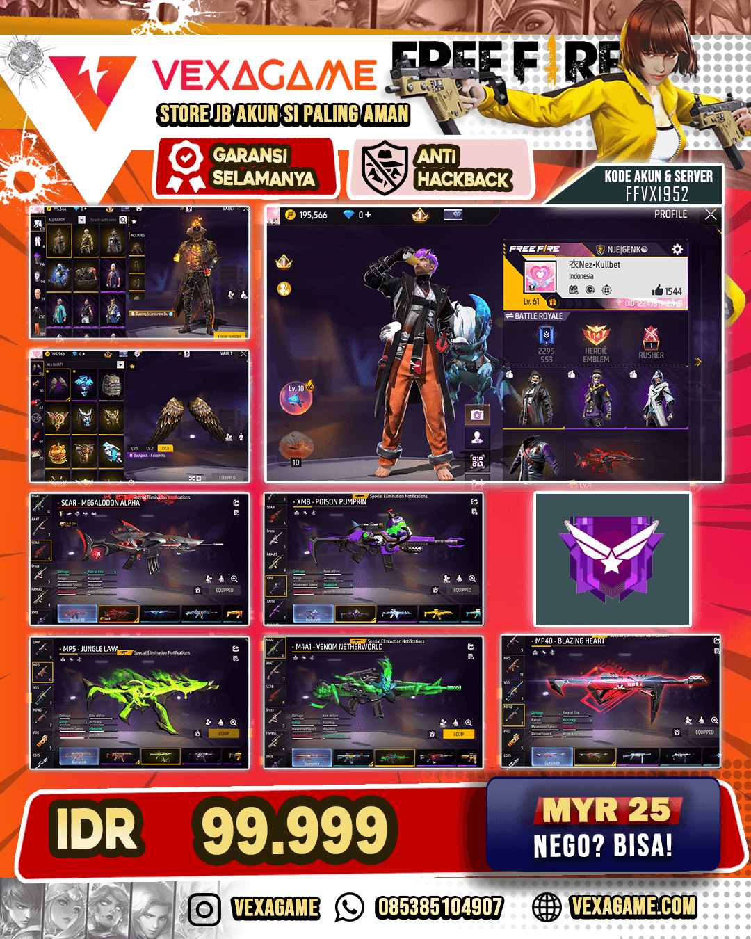 1 Evo lv 4 | Vault 100++ | M4A1 Venom Netherworld | XM8 Poison Pumkin | AUG Fireetaming | MP5 Jungle Lava | SG Mamba