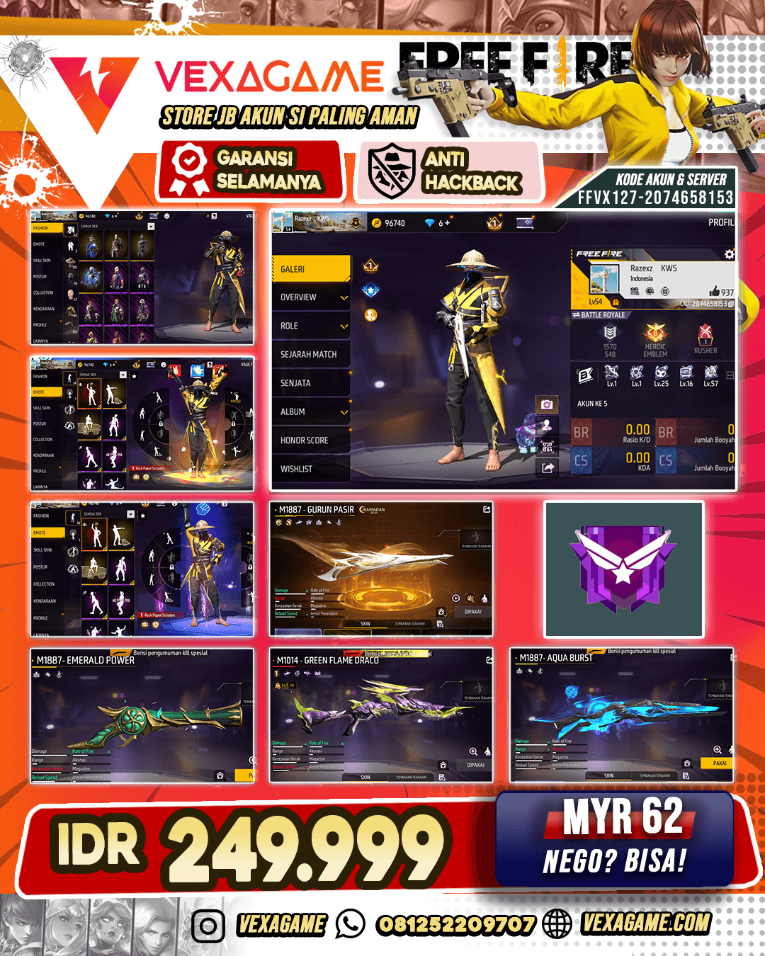 SG Gurun | SG Terompet |  SG Green Flame Draco  Lv 5