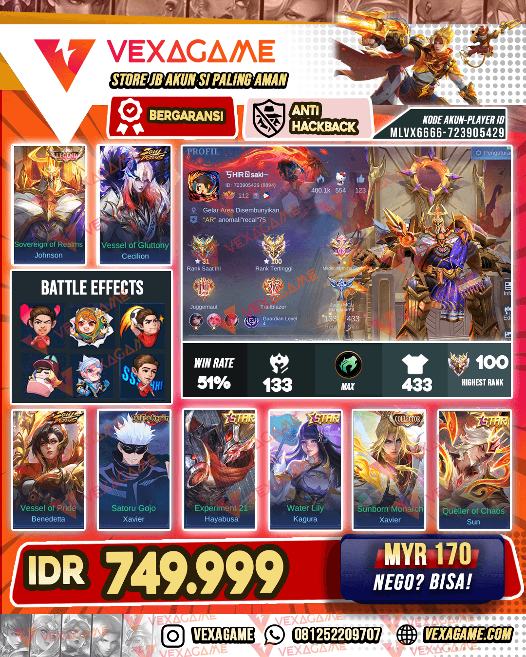 Jhonson Legend | 2 Soul Vassel | Xavier JJK | Xavier Collector