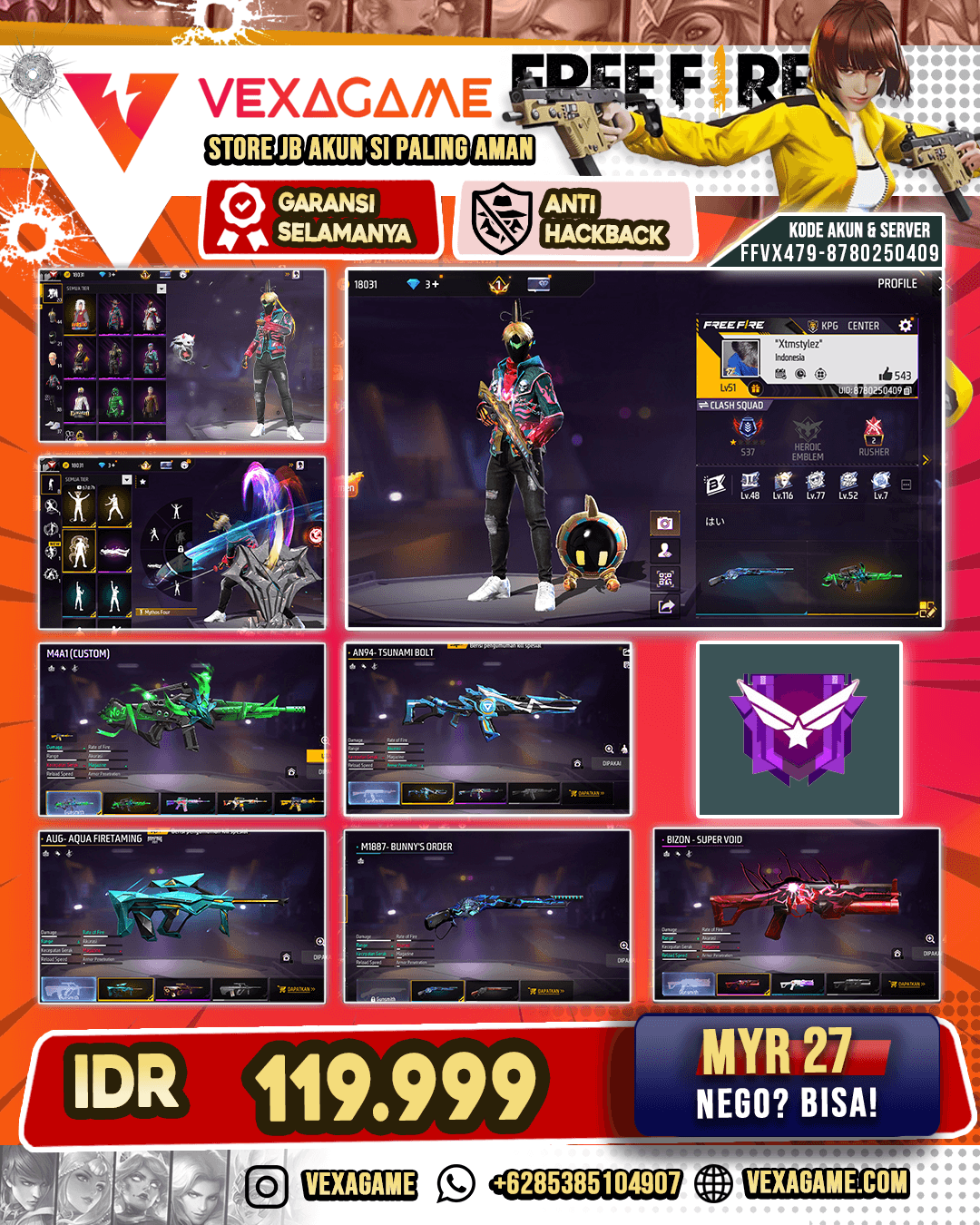 M4A1 Venom Netherworld | AN94 Tsunami Bolt | Aug Aqua Firetaming | SG Bunny